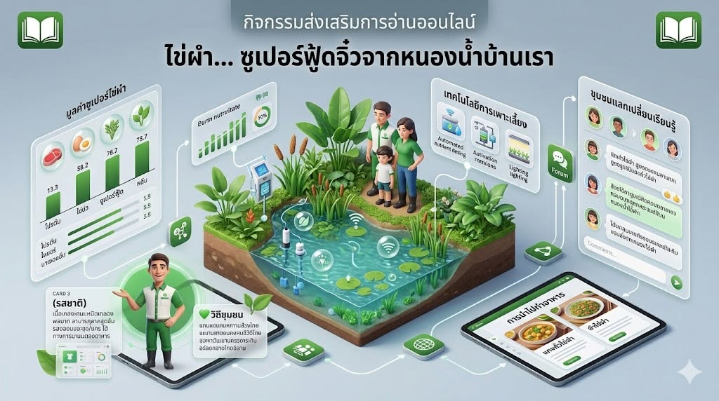 กิจกรรมส่งเสริมการอ่านออนไลน์: "ไข่ผำ... ซูเปอร์ฟู้ดจิ๋วจากหนองน้ำบ้านเรา"
